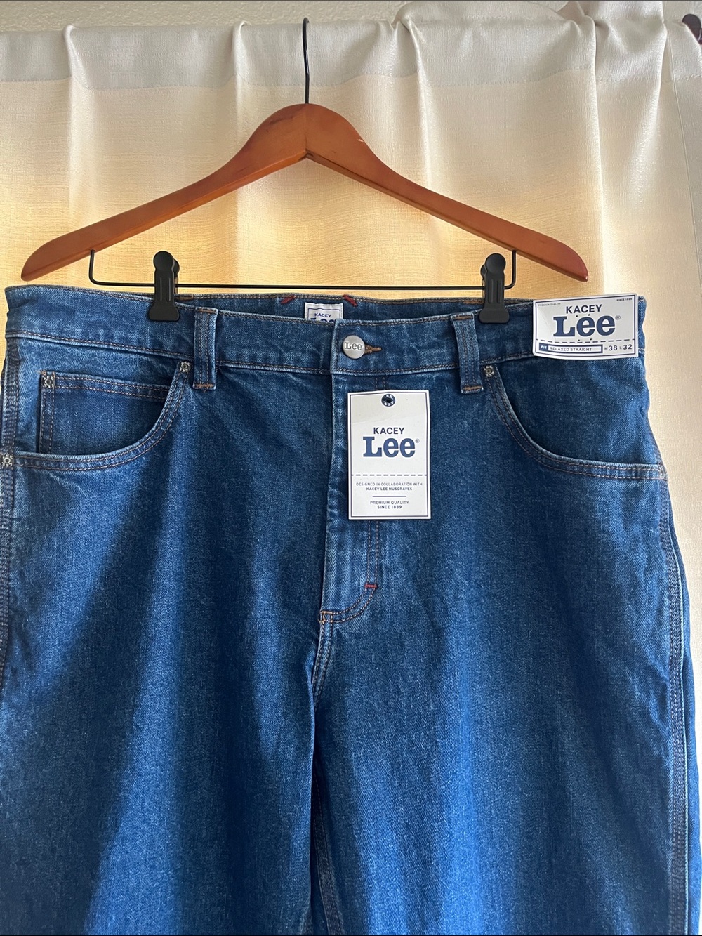 Kacey Lee Men’s Straight Jeans in Deep Blue Denim